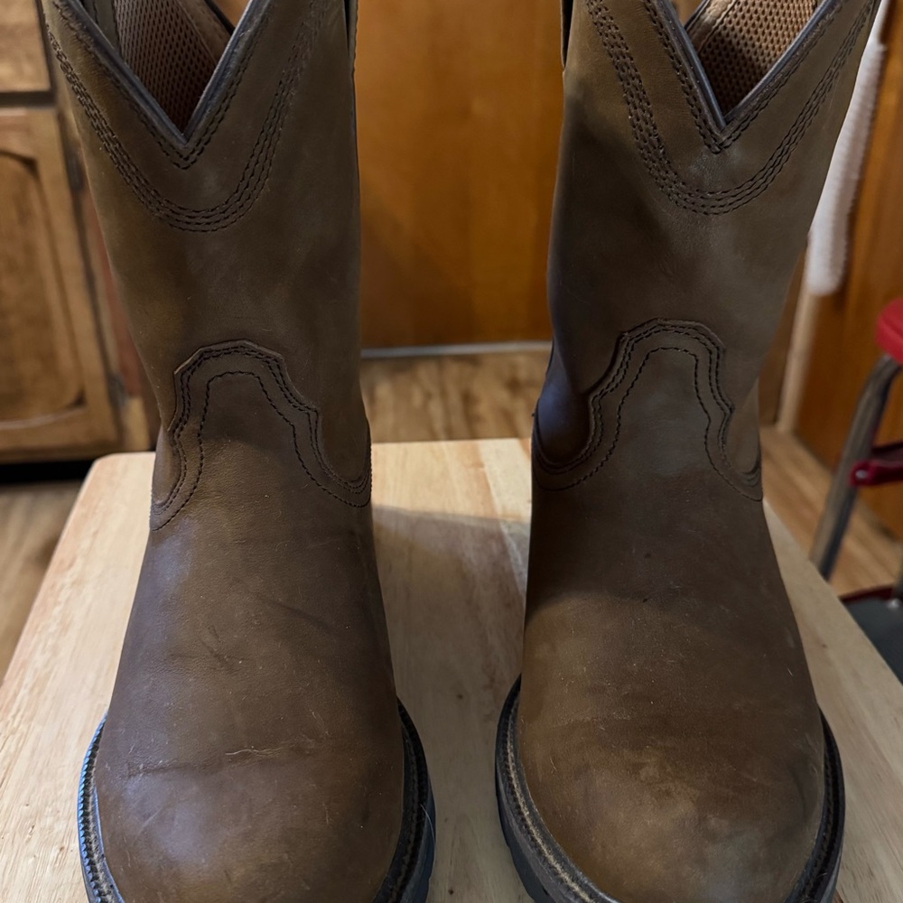 Twisted X Brown and Tan Leather Boots size 10D - Picture 3 of 6